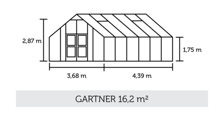 Juliana Gartner - 16,20 m2 alu/sort 10 mm polycarbonat