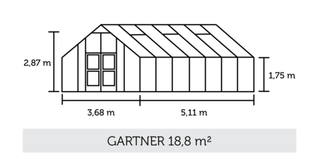Juliana Gartner - 18,80 m2 antracit/sort 3 mm hærdet glas i hele baner