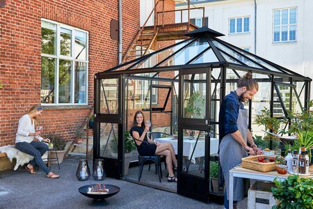 Juliana Oase - 8,80 m2 antracit/sort 3 mm hærdet glas i hele baner