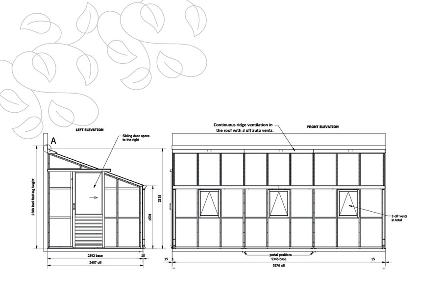 Classic Lean To 'Eight' - 9 Panel - Door end left