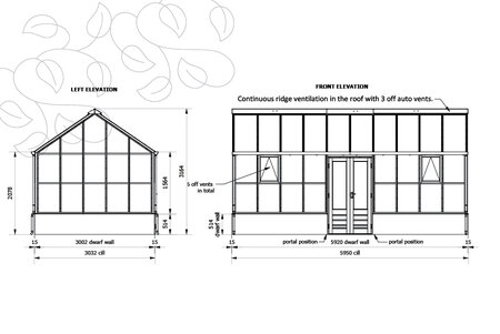 Classic Planthouse 'Ten' - 10 Paneel - Niedrige Mauer