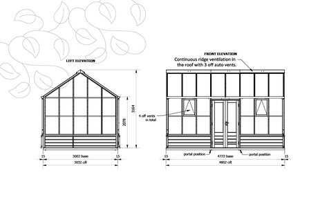 Classic Planthouse 'Ten' By   8 Panel - Cedar Base Boards