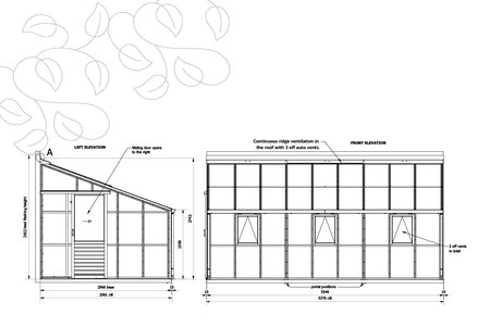 Classic Lean To 'Ten' By   9 Panel - Door End Left