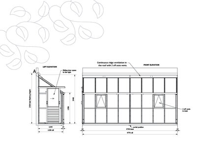 Classic Lean To Baby Four - 8 Paneel - Tür Links Seite