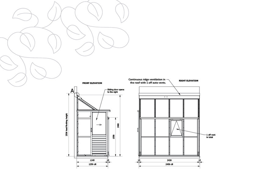 Classic Lean To Baby Four - 4 Panel - Dør Venstre Side