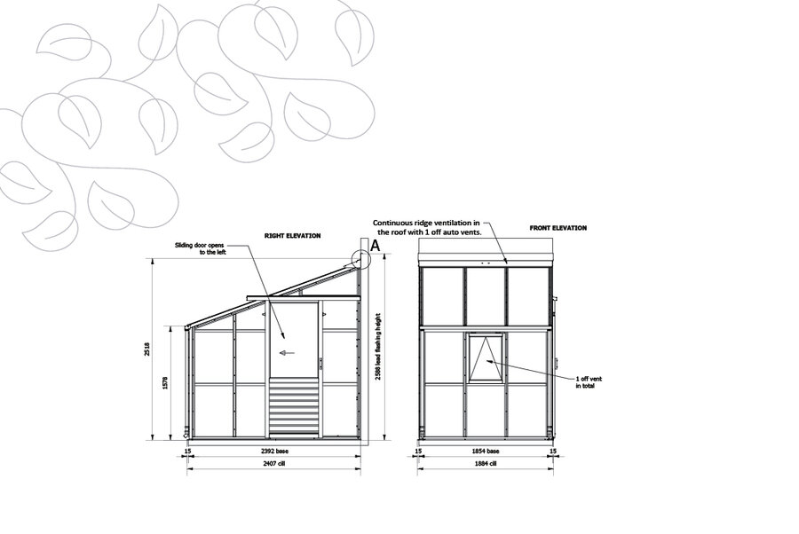 Classic Lean To 'Eight' - 3 Panel - Door end right