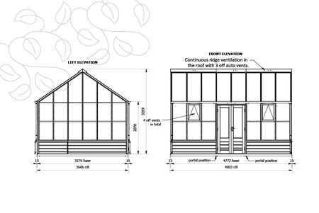 Classic Planthouse 'Twelve' By   8 Panel - Cedar Base Boards