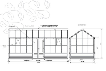 Classic Planthouse 'Eight' - 10 Panel - Cedar base boards