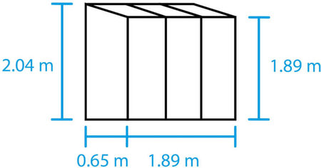 Halls Qube Lean-To - 1,2 sort 3mm hærdet glas i hele baner