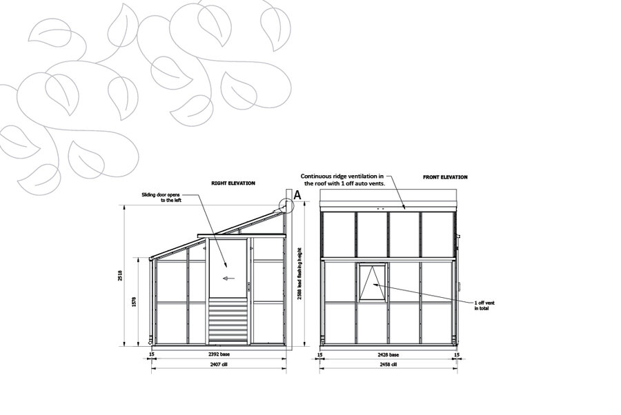 Classic Lean To 'Eight' - 4 Panel - Door end right