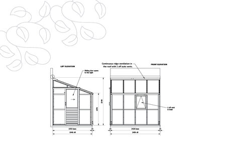 Classic Lean To Six - 4 Panel - Dør Venstre Side