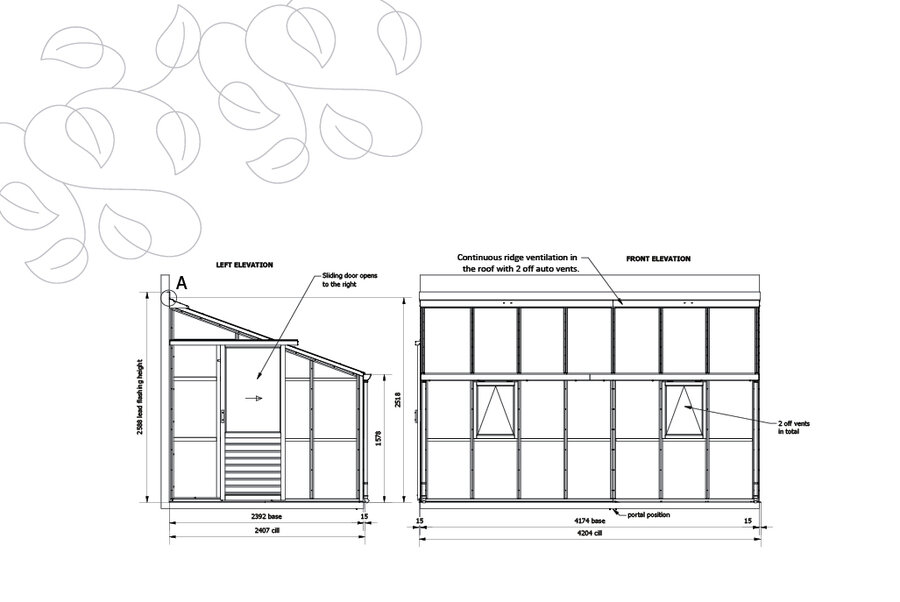 Classic Lean To 'Eight' - 7 Panel - Dør Venstre Side