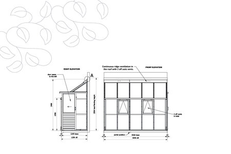 Classic Lean To Baby Four - 5 Paneel - Tür Recths Seite