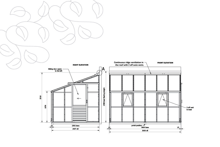 Classic Lean To 'Eight' - 6 Panel - Door end right