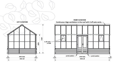 Classic Planthouse 'Ten' By 10 Panel - Cedar Base Boards