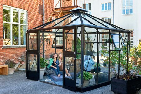 Juliana Oase - 8,80 m2 antracit/sort 3 mm hærdet glas i hele baner