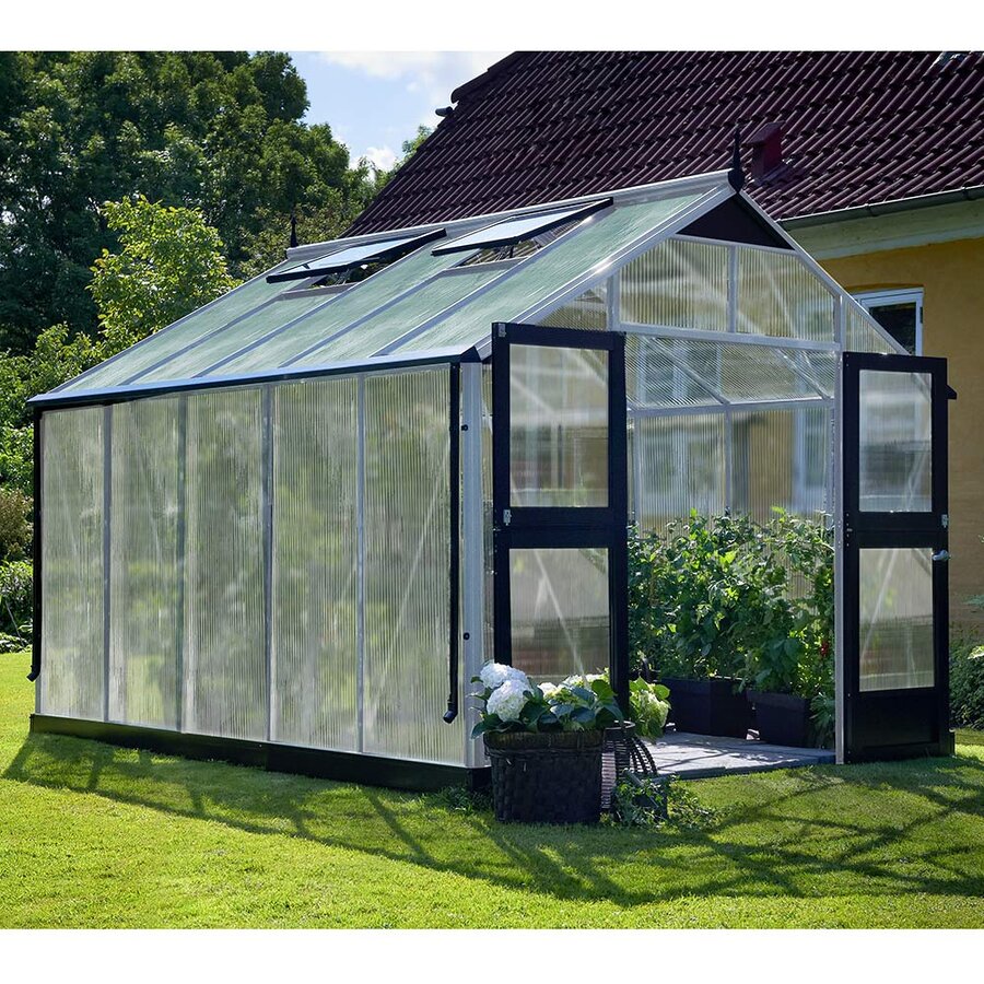 Juliana Premium - 10,9 m2 alu/sort 10 mm polycarbonat