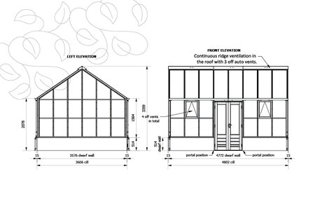 Classic Planthouse 'Twelve' -   8 Paneel - Niedrige Mauer