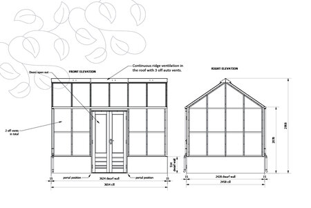 Classic Planthouse 'Eight' - 6 Paneel - Niedrige Mauer