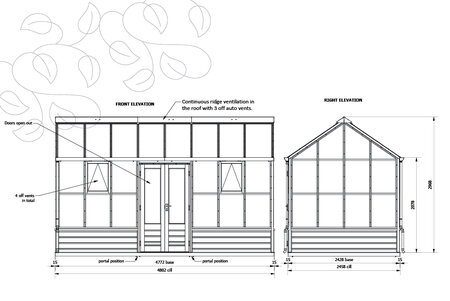 Classic Planthouse 'Eight' - 8 Panel - Cedar base boards