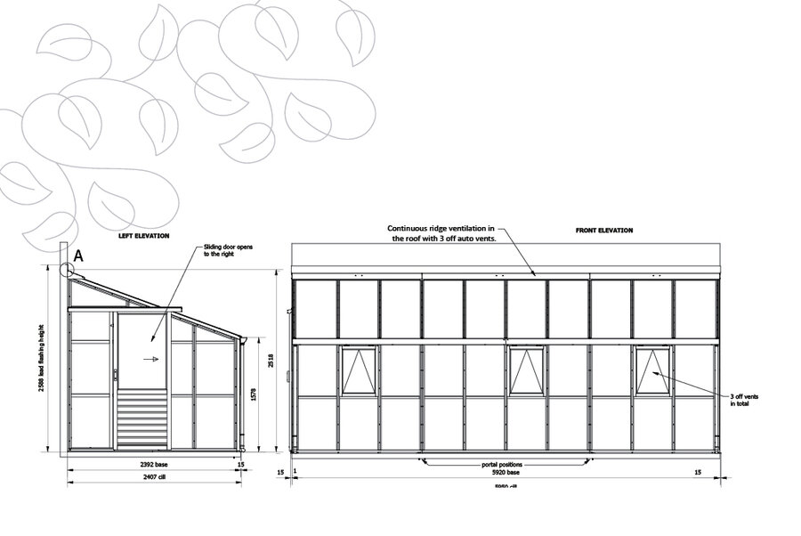 Classic Lean To 'Eight' - 10 Panel - Dør Venstre Side