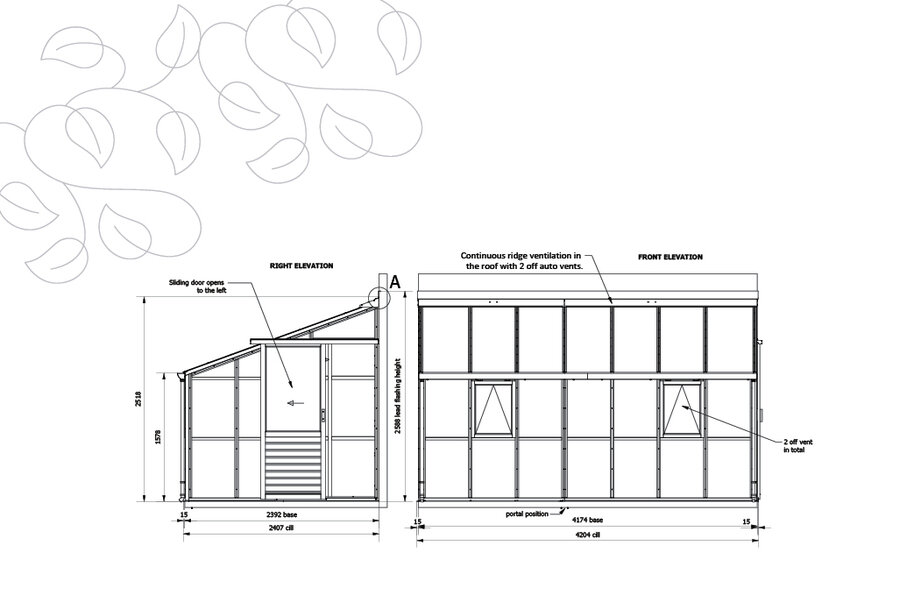 Classic Lean To 'Eight' - 7 Panel - Door end right