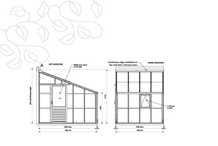 Classic Lean To 'Ten' - 4 Panel - Dør Højre Side