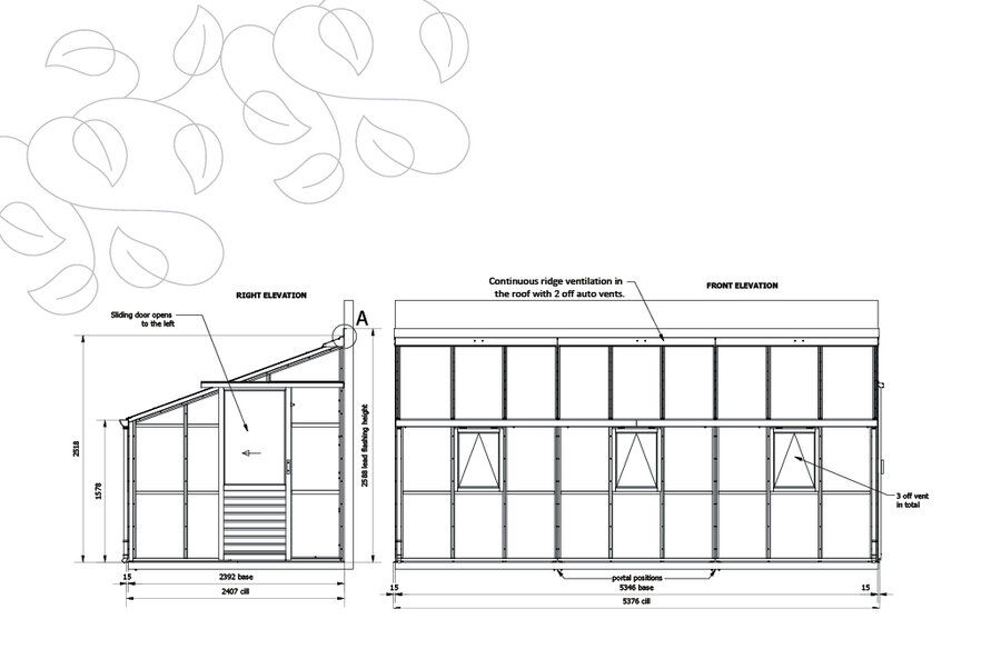 Classic Lean To 'Eight' - 9 Panel - Door end right