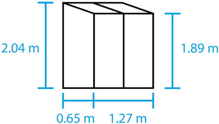 Halls Qube Lean-To - 0,8 sort 3mm hærdet glas i hele baner