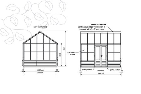 Classic Planthouse 'Ten' By   6 Panel - Cedar Base Boards