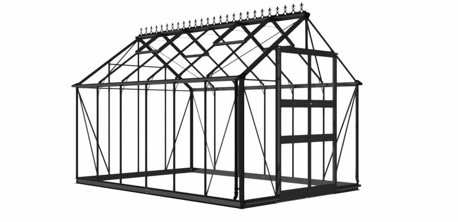 Halls Cotswold Blockley - 9,7 sort 3mm hærdet glas i hele baner