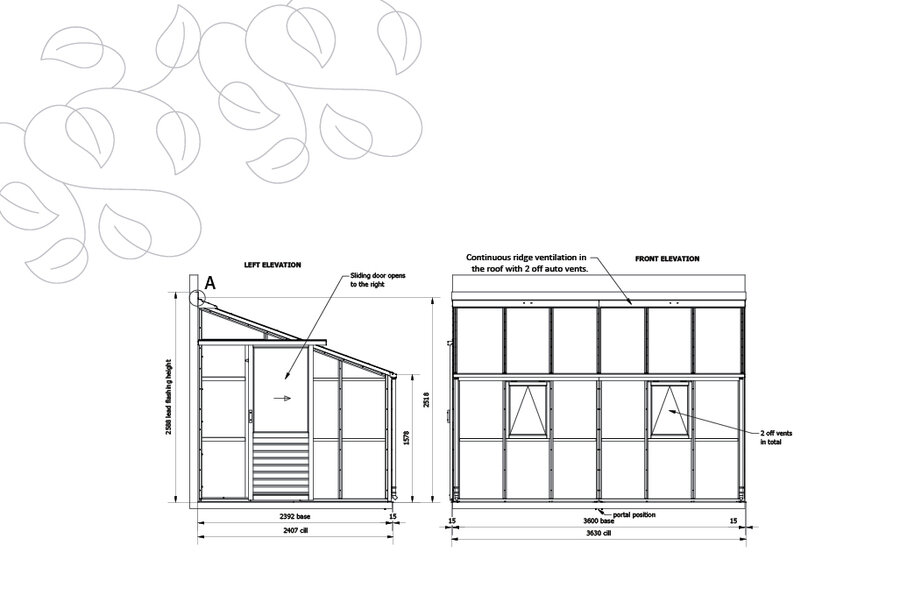 Classic Lean To 'Eight' - 6 Panel - Door end left