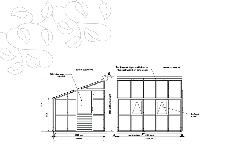 Classic Lean To 'Eight' - 5 Panel - Door end right