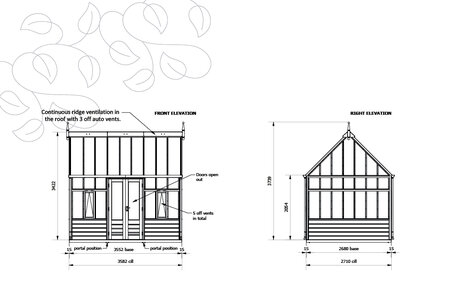 Rhs Planthouse 'Wisley' By   9 Panel - Cedar Base Boards