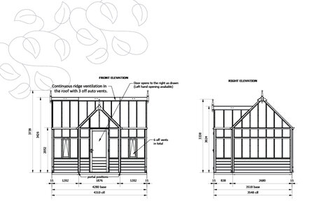 Rhs Planthouse 'Portico' - 11 Panel - Cedar base boards