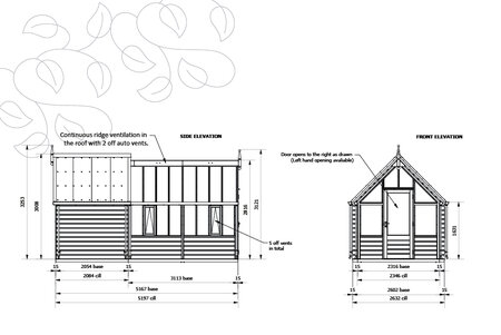 RHS Hyde Hall - 8 panel med 5 panel skur - Cedar base boards