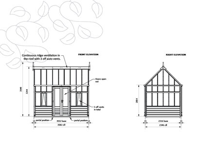 Rhs Planthouse 'Hyde Hall' By   9 Panel - Cedar Base Boards