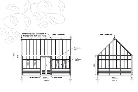 Rhs Planthouse 'Harlow Carr' By 13 Panel - Cedar Base Boards