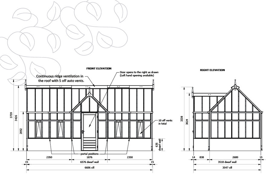 Rhs Planthouse 'Portico' By 17 Panel - Dwarf Wall