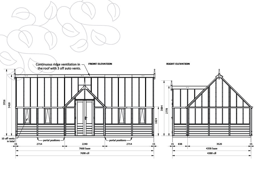 Rhs 'Grand Portico' By 20 Panel - Cedar Base Boards