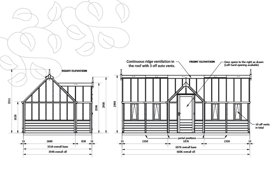 Rhs 'Portico' - 15 Panel - Cedar Base Boards