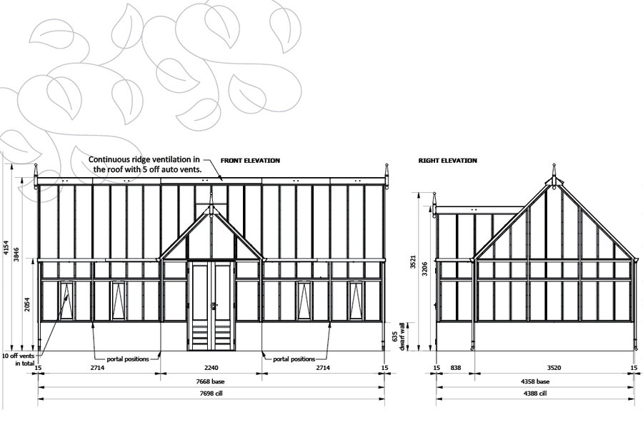 Rhs Planthouse ' Grand Portico' By 20 Panel - Dwarf Wall