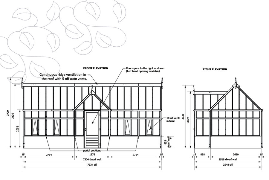 Rhs Planthouse 'Portico' By 19 Panel - Dwarf Wall