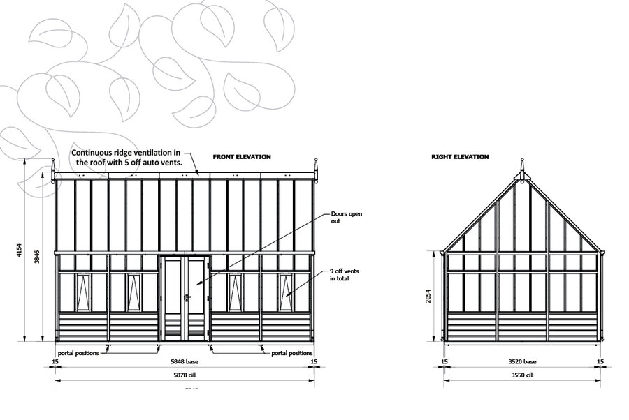 Rhs Planthouse 'Harlow Carr' By 15 Panel - Cedar Base Boards