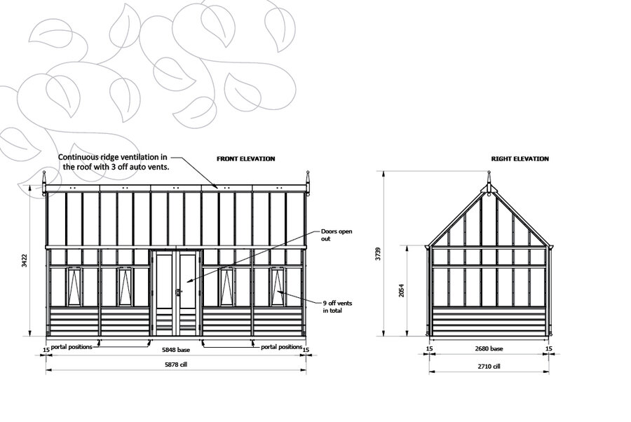 Rhs Planthouse 'Wisley' - 15 Panel - Cedar base boards