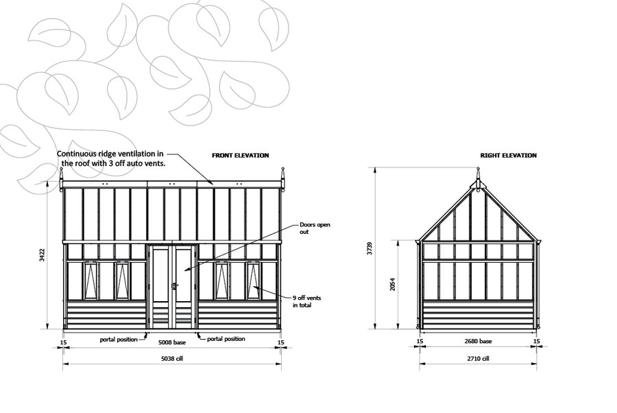 Rhs Planthouse 'Wisley' - 13 Panel - Cedar base boards