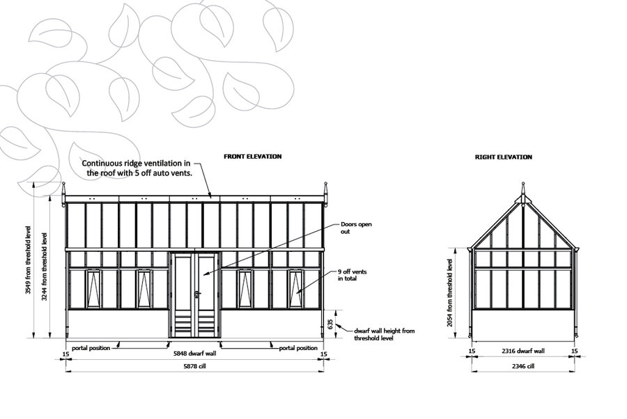 Rhs Planthouse 'Hyde Hall' By 15 Panel - Dwarf Wall