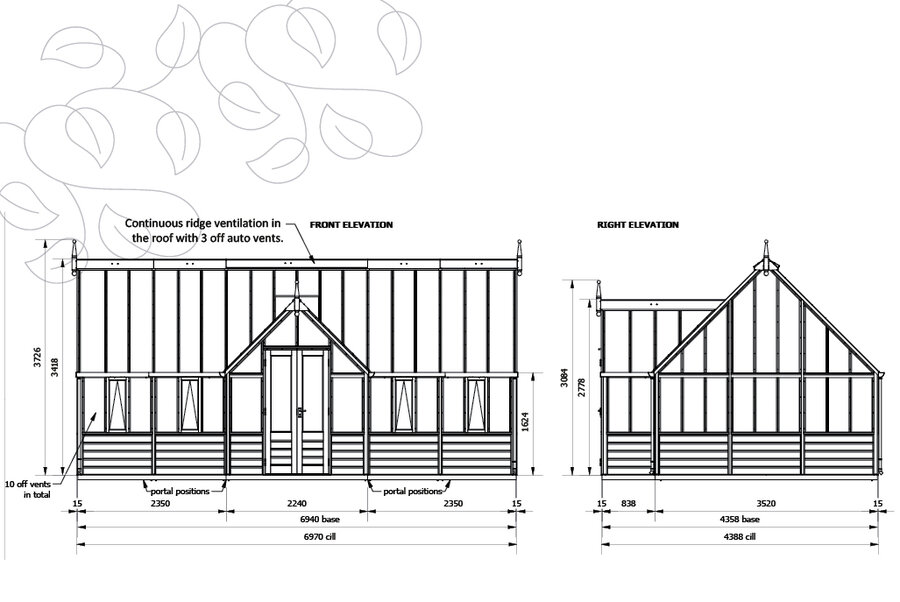 Rhs 'Grand Portico' By 18 Panel - Cedar Base Boards