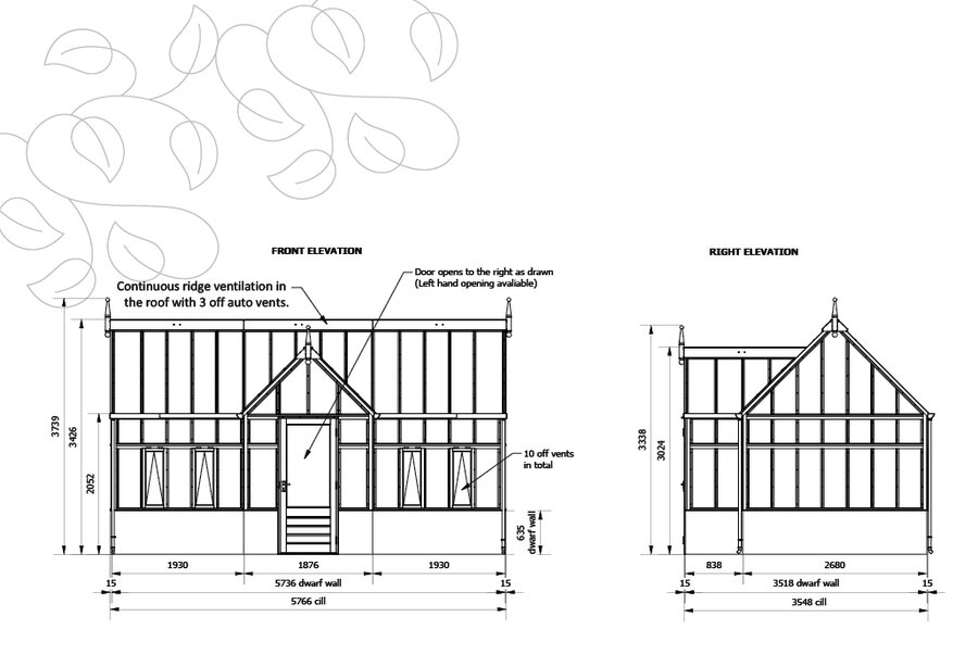 Rhs Planthouse 'Portico' By 15 Panel - Dwarf Wall