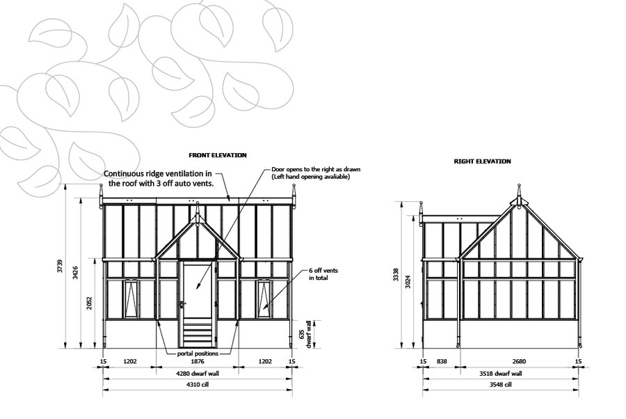 Rhs Planthouse 'Portico' By 11 Panel - Dwarf Wall